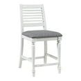 thumbnail image 2 of Furniture of America Treon Wood Padded Counter Chair in Antique White (Set of 2), 2 of 7