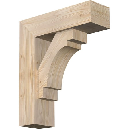 

Ekena Millwork 7 1/2 W x 24 D x 28 H Merced Block Smooth Bracket w/ Offset Brace Douglas Fir