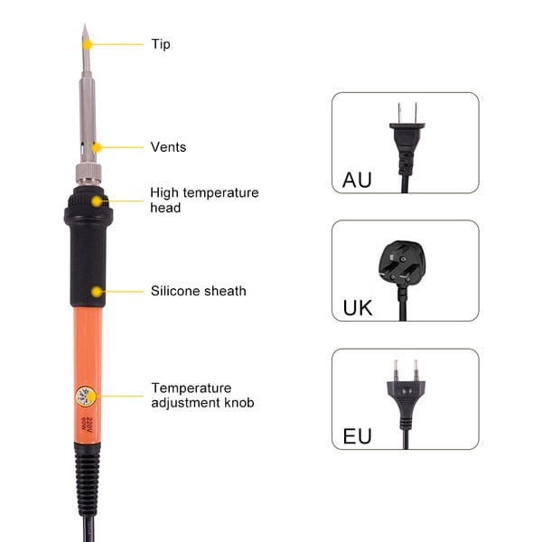 71PCS US/EU/UK Plug 110V 220V 60W Wood Burning Pen Set Stencil