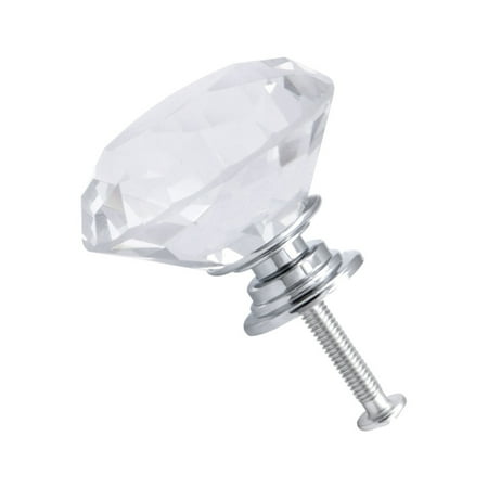 40mm Crystal Glass Knob Wardrobe Dresser Door Knobs Pull Handle