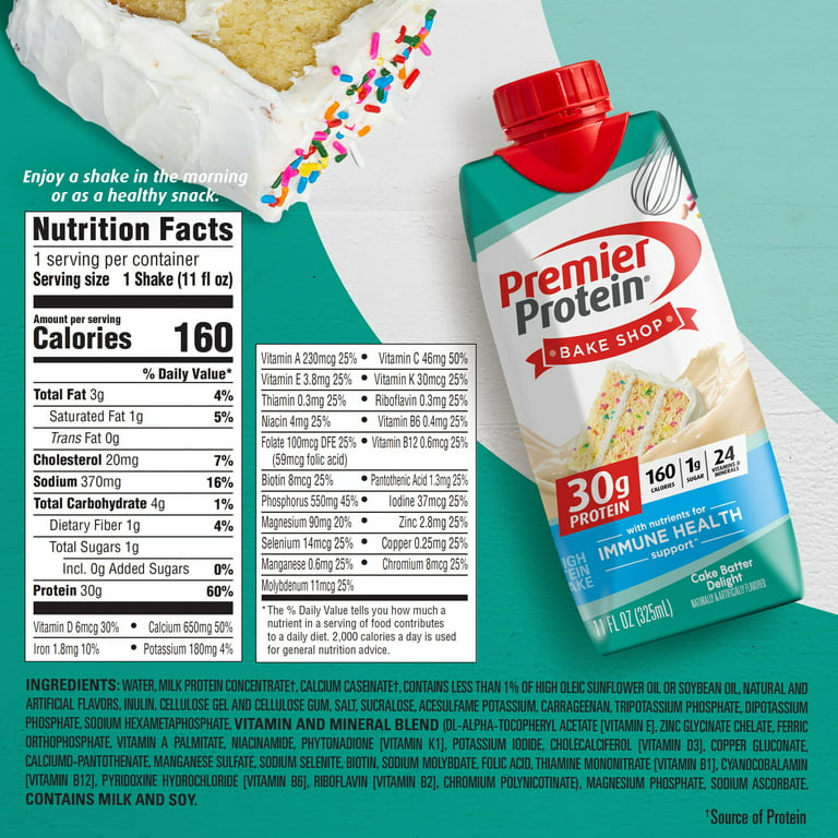 Premier Protein Shake Cake Batter Delight 30g 11 Fl Oz 4 Ct