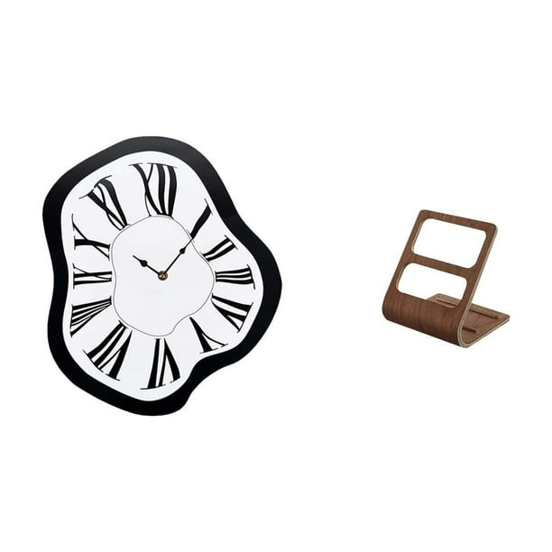 Reloj de pared de lujo acrílico con diseño distorsionado y caja organizadora de escritorio para oficina, cocina, hotel. Diseño creativo con efecto fun