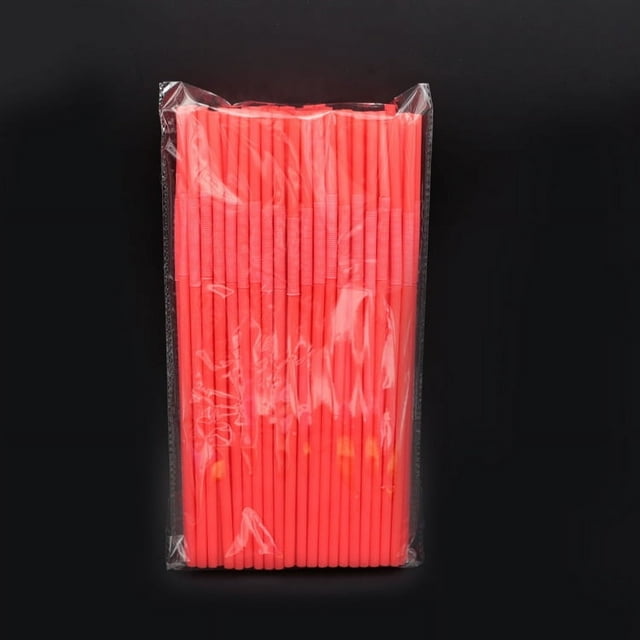 Nvzi Disposable Plastic Flexible Bendable Drinking Straws 100Pcs Straws for Juice Drinks-Red