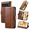 thumbnail image 1 of Case for Google Pixel 6 5G Cover Leather Wallet Folio Case Book Design Flip Magnetic Closure - Brown, 1 of 5