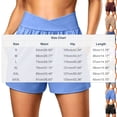 thumbnail image 2 of DISKEBUISS Women's Summer Athletic Shorts Crossover High Waisted Gym Loose Short Pants with Pockets, 2 of 7