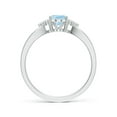 thumbnail image 2 of Angara Natural 0.6 Ct. Aquamarine with Diamond Solitaire Ring in Sterling Silver for Women (Ring Size: 3), 2 of 9