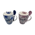 thumbnail image 1 of Juego de 2 tazas de porcelana Disney Stitch Azul Rosa 310ml Con cucharas, 1 of 4
