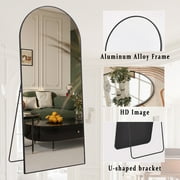 GLSL Length Mirror 71x 27 Floor Mirror Arched Standing Dressing Mirror for Berdroom, Black