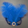 thumbnail image 2 of VISALY Womens Sequins Feather Headpiece Trendy Costume Party Accessory Feather Hair Accessories 1920S Flapper Headband Mardi Gras Carnival Party Headwear for Women Girls Headdress Blue One Size, 2 of 4