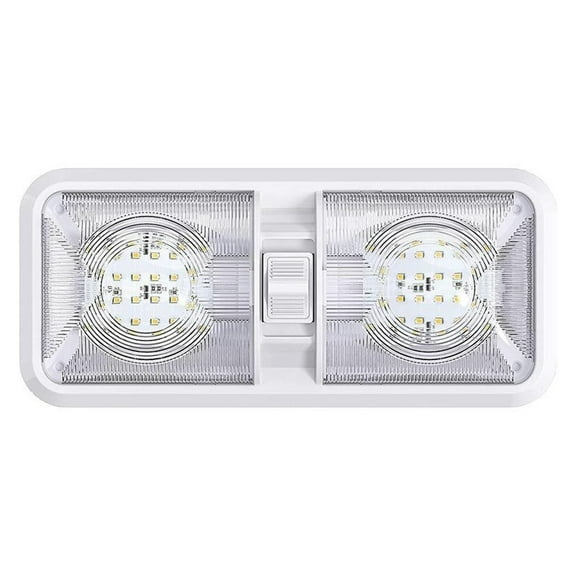 1 Pcs LED RV Lights 12V 48 LED Interior Double Dome Ceiling Light For RV Boat For Camper Trailer White Caravan Accessories ,Rv Camper Accessories
