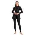 thumbnail image 3 of XEGLSBU Womens Burkini Swimsuits Muslim Modest Swimwear Islamic Full Body Swimming Top Pants Hijab Long Sleeve Rash Guard, 3 of 8