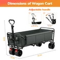 thumbnail image 5 of 51.2" Large Collapsible Folding Wagon Cart, 560 lbs Load Capacity, Heavy-Duty Steel Frame & Oversized Wheels for Grocery Shopping, Camping, Sports, Moving – Gray, 5 of 10