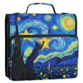 thumbnail image 3 of ALAZA Zipper Binder Bag Cat Starry Night 3 Ring File Folder Binder Organizer Bag, 3 of 8