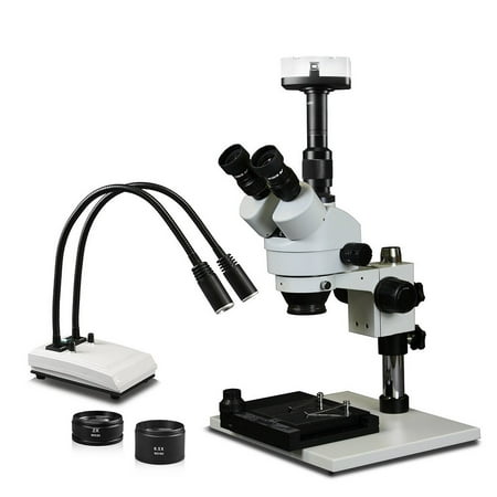 Vision Scientific Trinocular Zoom Stereo Microscope  10x WF  0.5x & 2x Aux Lens  LED Gooseneck Light  5.0MP Camera  Mechanical Stage with Glass Plate price history on PriceWatchPro