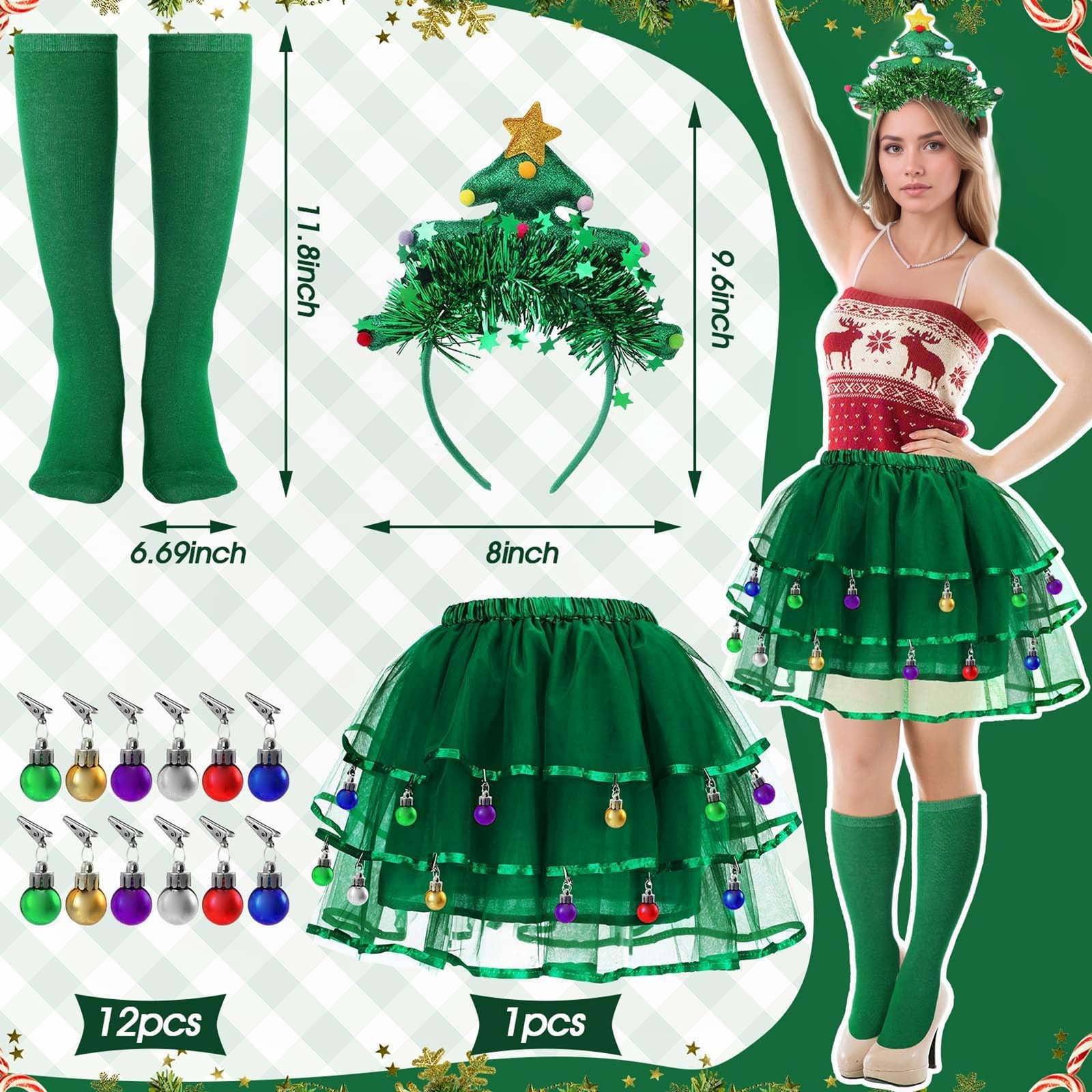 Shadoumai Christmas Tree Dress Women, Christmas Outfits For Women, Xmas Tree Dress, Fun Party Clothes for Woman