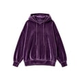 thumbnail image 4 of JUjie Lightweight Hoodies for Women Oversized Sweatshirt Comfort Drawstring Sweatshirts for Fall & Winter Top 2026 Basic Hoodie Outfits Purple XXXL, 4 of 5