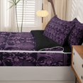 thumbnail image 5 of Homewish Aztec Nature Tree Zipper Twin Comforter Sets with Fitted Sheet and 2 Pillowcases,Vintage Rhombus Geometric Zipper Bedding Set,Purple,Black Reversible,4pcs, 5 of 8