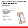 thumbnail image 2 of KIT 2 PLACAS CON 1 APAGADOR SENCILLO CHAMPAGNE Sanelec VENECIA 4555, 2 of 5