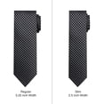 thumbnail image 3 of Jacob Alexander Men's Woven Diamond Grid Pattern Regular Neck Tie - Black, 3 of 7