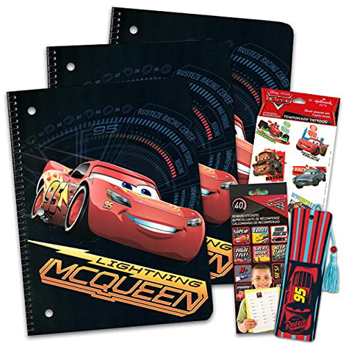 Boys School Notepads Writing Notebook Kids Diary Disney Lightning McQueen Cars 
