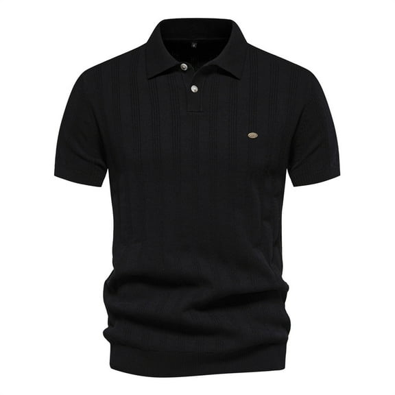 Men's Polo Shirts Casual Slim Pullover Short Sleeve Collared Classic Golf T Shirts Summer Knitted Soft Breathable Fashion Tops