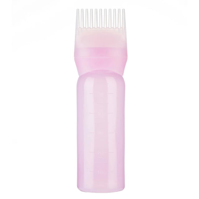 Vogacara Botella aplicadora de peine de raíz con escala graduada, herramienta de peluquería fiable, accesorio de peluquería, coloración del cuero Cuidado del cabello No.2 Vogacara CE003166-02