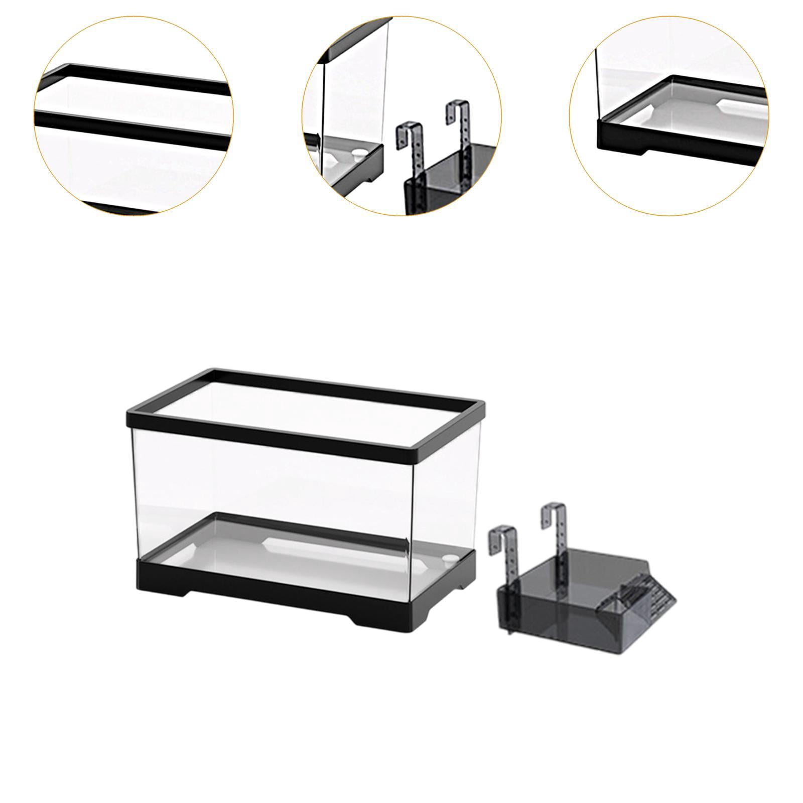 Serenable Turtle Tank Aquarium Hideout Hatching Area Feeding Box with Basking M with Black