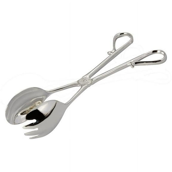 Jiallo 10" Large Modern Stainless Steel Salad Tongs in Silver