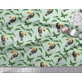 thumbnail image 2 of Soimoi Green Rayon Fabric Toucan & Leaf Bird Print Fabric by Yard 42 Inch Wide, 2 of 3