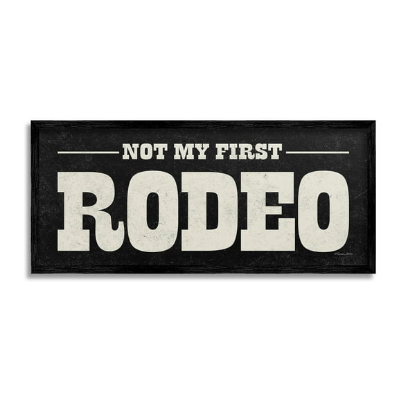 Stupell Industries Vintage Funny Rodeo Typography Painting Black Framed Art Print Wall Art, 24 x 10