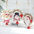 thumbnail image 3 of HongHeng Christmas Wooden Ornaments Finished Tree Hanging Santa Claus Reindeer Snowman Crafts with Bowknot and Bell Decoration, 3 of 3