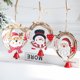 thumbnail image 1 of Juego de adornos navideños de madera • Decoraciones para el árbol de muñeco de nieve de Papá Noel y renos • Manualidades navideñas de 3 piezas con moño, 1 of 2
