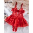 thumbnail image 2 of CHILLGIO Body de mujer con espalda abierta, mono de una pieza con encaje, pijama sexy, catsuit transparente, lencería erótica, 2 of 4