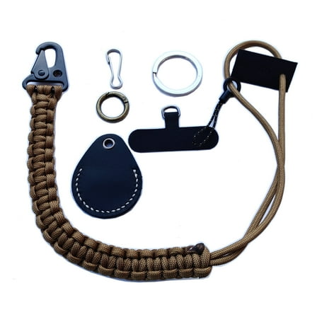 Access Card Holder Braided Paracord Keychain with Carabiner Clip Heavy Duty Braided Lanyard Wallet Accessories Men Women Outdoor Activities Camping Fishing Hunting Camera Keychain