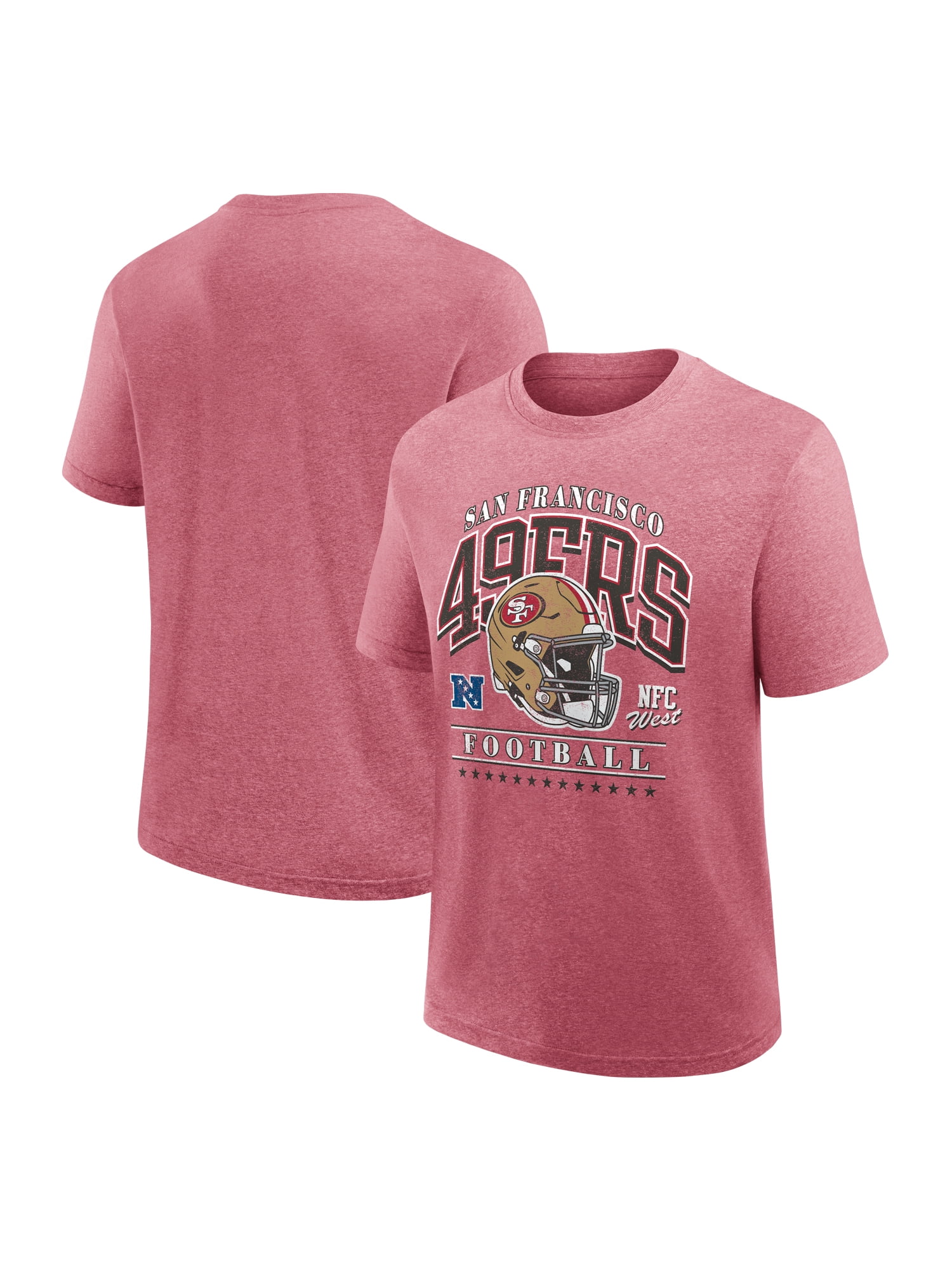 NFL San Francisco 49ers Men's Synthetic Red Heather Short Sleeve T-Shirt