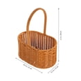 thumbnail image 2 of DEEPCRAFF Handheld Flower Basket Simulation Flowers Woven Flower Basket Light Brown Storage 1Pack, 2 of 5