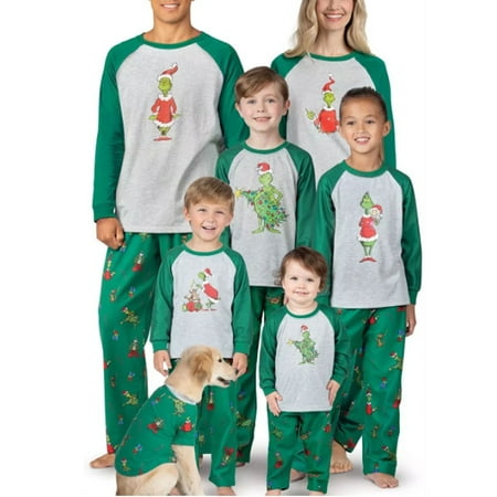 Family Matching Christmas Pajamas Set Women Baby Kids Santa Sleepwear