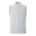 thumbnail image 4 of TANGQIOP Men T-Shirts Short Sleeve Half-Placket Sleeveless Base Layer Undershirts Outdoor Casual Vest Quick Dry Breathable White XL, 4 of 4