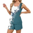 thumbnail image 4 of BOMYJESK 2 Piece Sets for Women Casual Sleeveless Tank Floral Print Matching Cute Lounge Short Sets Plus Size Elastic Waisted Travel Outfits with Pocket Spring White XXXL, 4 of 8