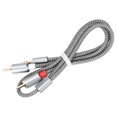 thumbnail image 4 of Audio Adapter Auxiliary Cable, Nylon Wire Lossless Flexible Anti Interference 0.5m Length Audio Splitter Cord Sensitive  For Speaker For Desktops For Laptops, 4 of 8