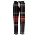 thumbnail image 4 of LNZGNM Mens Flannel Pajama Pants Elastic Waist Drawstring Striped Prints Lounge Pants Soft Baggy Lightweight Pj Bottoms Fashion Home Sleepwear,Black XL, 4 of 6