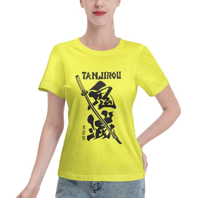 T-Shirt Basique à Manches Courtes pour Femmes Demon Slayer Blade Équipe Demon Slayer