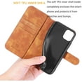 thumbnail image 4 of Case for iPhone 11, Luxury PU Leather Case Vintage Wallet Flip Cover TPU Inner Shell [Card Slots] [Magnetic Closure] Stand Function Folio Shockproof Full Protection - Brown, 4 of 14