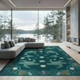 thumbnail image 2 of ODIKA 8'x10' Washable Area Rug Door Turtle Ocean Nautical Coral Reef Border Round Jellyfish for Living Room, Under Sectional, Family , Durable, Non-Slip, 2 of 7