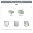 thumbnail image 4 of Regency Heights Queen Size Comforter Set, 7-Piece Reversible Bed in a Bag with Sheets, Sage Green, 4 of 12