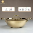 thumbnail image 5 of Swadeshi Blessings Exclusive Range Brass Kadai/ Wok Pan for Cooking with Lid/Teflon-Free/Naturally Non-Stick Brass Utensils with Tin Coating (3 Litres), 5 of 9