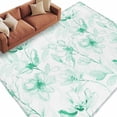 thumbnail image 2 of Area Rug for Living Room, Green Flower Non-Slip Indoor Ex Large Carpet for Bedroom/Dining Room, Watercolor Floral Botanical Line Drawing Print Washable Low-Profile Floor Runner Rugs - 8 x 10 Ft, 2 of 7