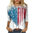 thumbnail image 2 of DailyTrove Women's Long Sleeve American Flag Ombre T-Shirt - Casual Loose Top, Chic for Cooler Days & Patriotic Events, 2 of 4