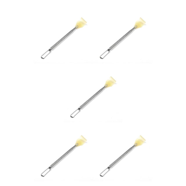 maskred Back Scratcher Claw Retractable Body Leg Massager Handheld Portable Itch Massaging Scratching Tool Health Accessory Silver 5Set