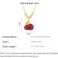 thumbnail image 2 of 14K Gold Onyx Rabbit Necklace, Jade Rabbit Pendant Necklace, Beautiful Chinese New Year Jewelry Gift, 2 of 5